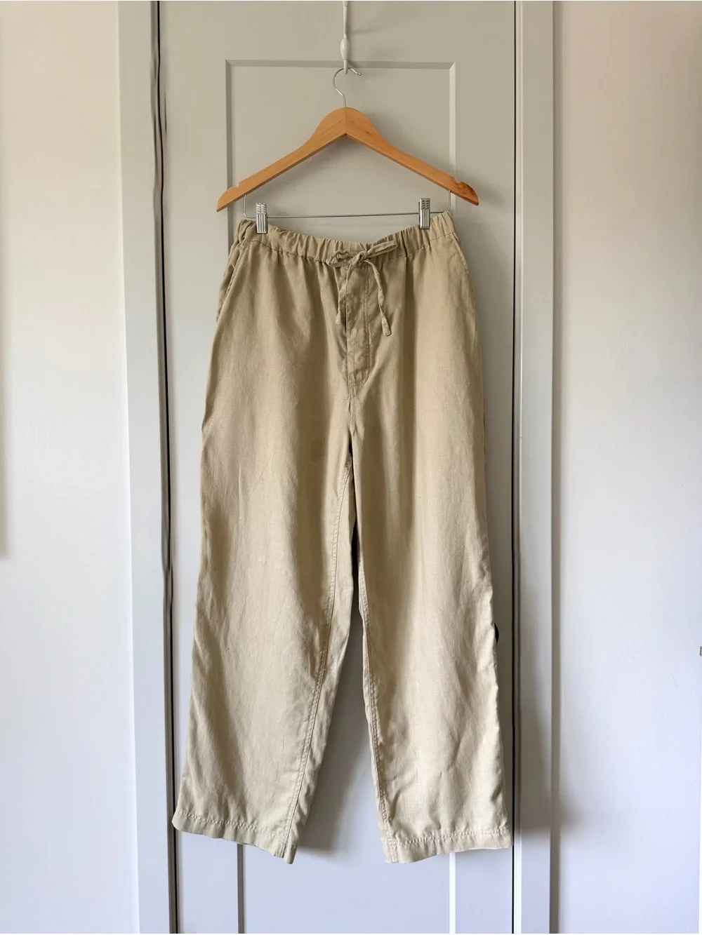 Natural Blue by Visitor Men’s XL 100% Linen Drawstring Pants Beige